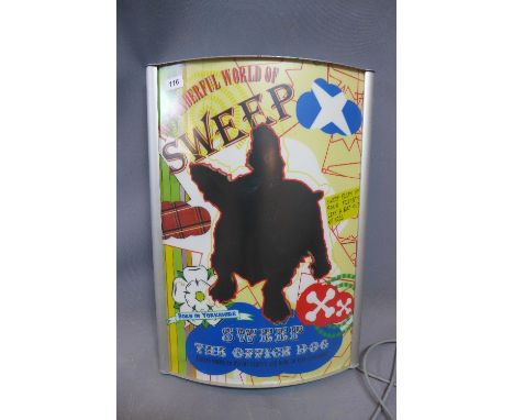 An advertising light for the Wonderful World Of Sweep, 60cm x 44cm 