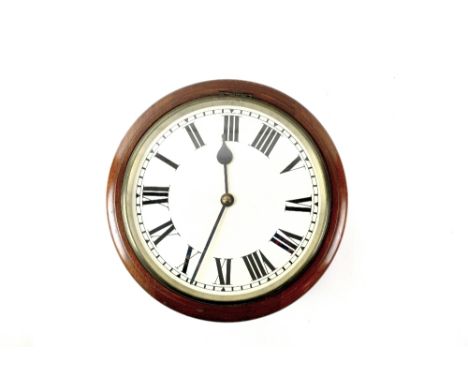 19th century mahogany cased double sided wall clock, lacking movement 38cm  