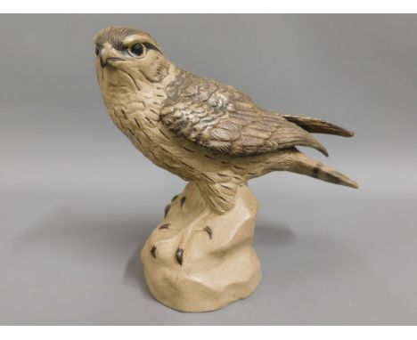 A Barbara Lindsey Adams signed Poole pottery kestrel, 7.25in high 
