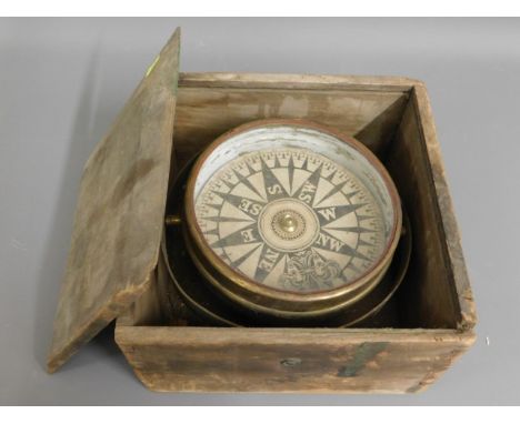 A boxed ships compass a/f 