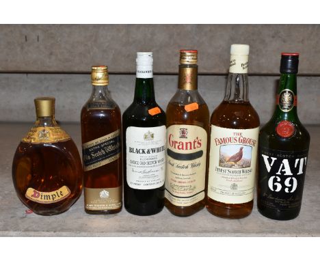 SIX BOTTLES OF  Blended Scotch Whisky comprising one bottle of BLACK &amp; WHITE Special Blend of Buchanan's Choice Old Scotc