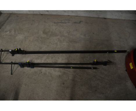 THREE RECORD SASH CRAMPS one vintage at 170cm in length, two more recent at 140cm and 100cm in length (3)