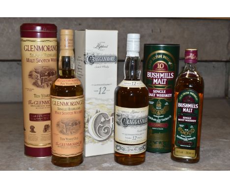 SINGLE MALT, Three Bottles, comprising one bottle of CRAGGANMORE 12 Year Old Single Highland Malt Scotch Whisky, 40% vol. 75c