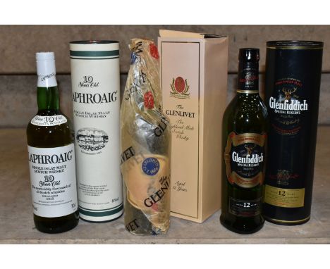 SINGLE MALT, Three Bottles of Single Malt Scotch Whisky comprising one bottle of LAPHROAIG 10 Year Old Single Islay Malt, 40%