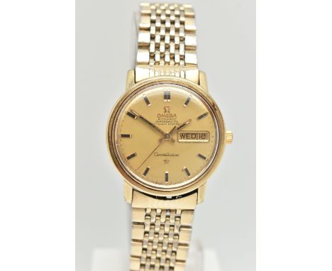 AN 'OMEGA' CONSTELLATION WRISTWATCH, automatic movement, round dial signed 'Omega' automatic chronometer officially certified