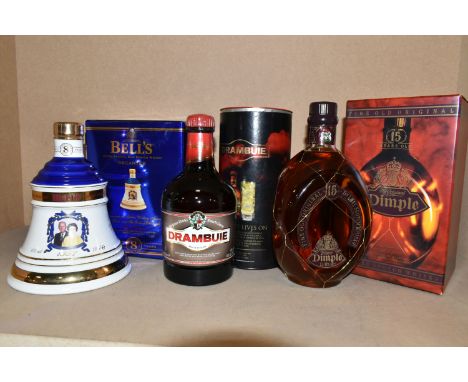 WHISKY &amp; LIQUEUR, Three Bottles comprising one bottle of The Original Dimple De Luxe Scotch Whisky, 15 Year Old, 43% vol.