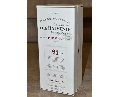 SINGLE MALT, ONE BOTTLE OF THE BALVENIE 'Port Wood' Single Malt Scotch Whisky, aged 21 Years, 40% vol. 70cl, fill level low n