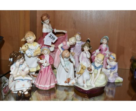 ELEVEN ROYAL DOULTON FIGURINES, comprising My Best Friend HN3011 (tiny nibbles to flower petals), Golden Days HN2274, What's 