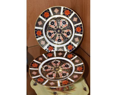 TWO ROYAL CROWN DERBY 'OLD IMARI' 1128 PLATES, diameter 16cm, bearing red printed backstamp and date cypher for 1983 (2) (Con