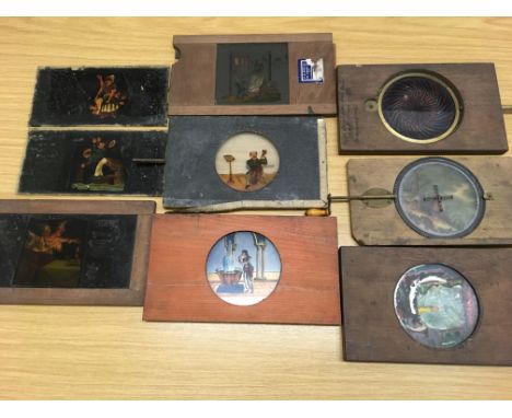 A selection of nine magic lantern glass slides (AF). IMPORTANT: Online viewing and bidding only. Collection by appointment vi