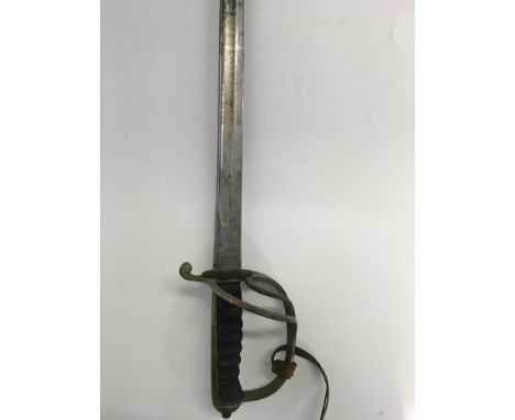 A Henry Wilkinson British Officer’s dress sword in a brown leather scabbard "Royal Artillery" engraving. BOOK A VIEWING TIME 