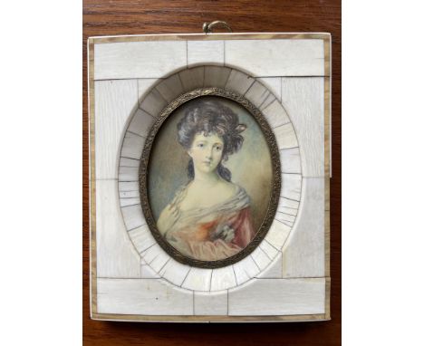 A portrait miniature painting of a young lady. BOOK A VIEWING TIME SLOT ON OUR WEBSITE FOR THIS LOT. IMPORTANT: Online biddin