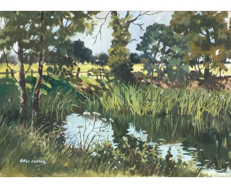 ALBERT BELL FOSTER, signed, framed, titled ‘ August Afternoon’ on verso, watercolour on paper, sticker saying Royal Academy E