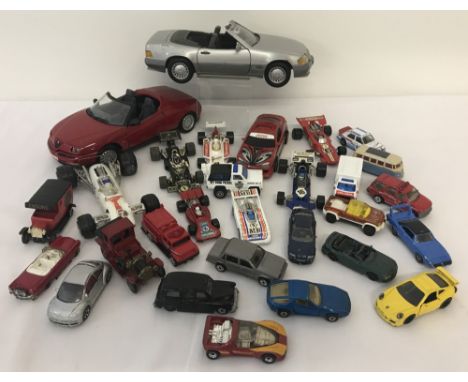  To include: Maisto scale 1:18 Alfa Romeo Spider, Corgi &amp; Matchbox F1 racing cars, Hotwheels, Real toy and Lledo. 