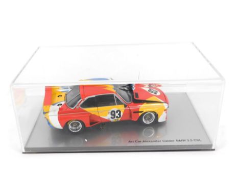 A Kunst am Automobil automobile art BMW Art Car Museum Edition of The Alexandra Calder BMW 3.0 CSL, 1/19 scale, boxed. 