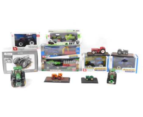 Agricultural diecast vehicles, to include Burago Valtra N174, a Sun Toys metal farm set, Ferguson TEA2-0 with track, 1:16 sca