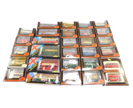 Exclusive First Editions diecast model buses, 1:76 scale, boxed. (2 boxes)