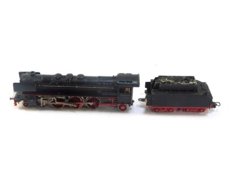 A Marklin OO gauge locomotive and tender, No 01097, black livery.