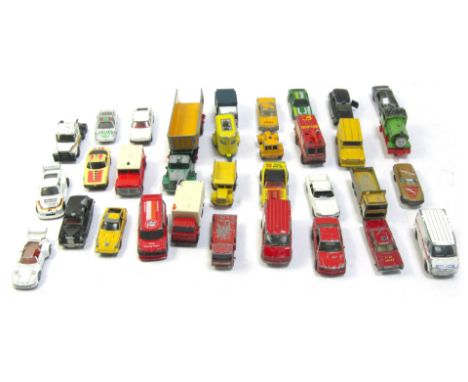 A group of Matchbox Lesney and other diecast vehicles, play worn, to include Dodge Trucks K-16 Fruehauf Tipper King Size K109