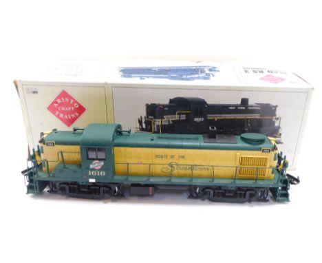 An Alco RS-3 diesel locomotive model, part of the Americans Realistic Trains Polk's Models, 1:29 scale, boxed.