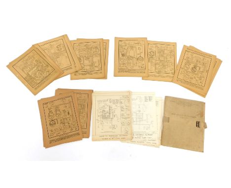 A group of automobile wiring diagrams, a Tramways 1934 Berlin folder, etc. (a quantity)