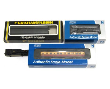 N guage railway accessories, comprising Shredded Wheat Company locomotive, a Dapol Authentic scale model 8771 locomotive, thr