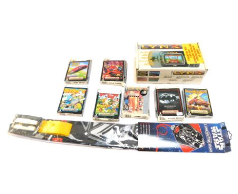 Atari games, Paper Boy, S.T.U.N Runner, Hard Driving, Scrapyard Dog, California Games, Roadblasters Lynks, Batman Returns, Ly