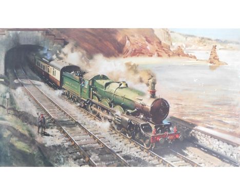 Terence Cuneo (1907-1996). Castle On The Coast, limited edition print, signed in pencil to margin, number 38/500, 44cm x 72cm