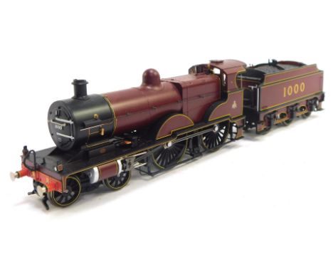 A Bachmann Branchline OO gauge Midland Railway 1000 class locomotive and tender, in maroon livery, 4-4-0, 1000.