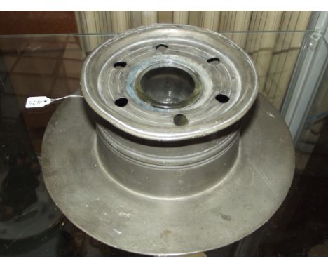 Large pewter inkwell