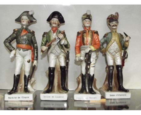 4 Sitzendorf soldier figurines