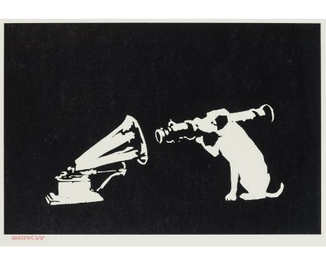 δ Banksy (b.1974)HMVScreenprint, 2004, stamped Banksy in red ink as issued, numbered from the edition of 600 in pencil, on wo