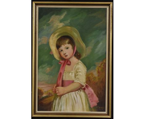 Andrew Macara (bn 1944)Portrait of a Girl, after Gainsboroughsigned, dated 1967, 74cm x 49cm
