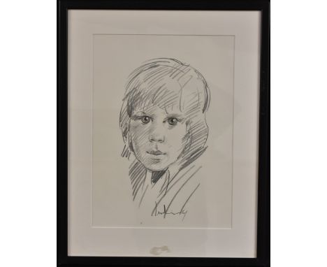 Robert Lenkiewicz (1941 - 2002)Portrait of Andrewsigned, pencil drawing, 36.5cm x 26.5cmProvenance: Portraits of the vendor's