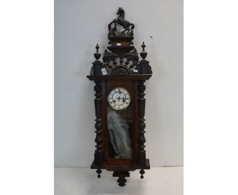 Victorian Vienna Hanging Chiming Wall Clock, 117cms high 