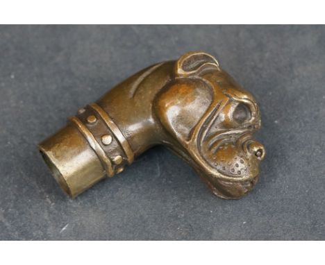 Walking stick handle in the form of a boxer dog 