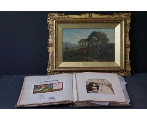 Benjamin Williams Leader (1831-1923), Scrapbook dated 1871 containing several of his pencil sketches together with a signed l