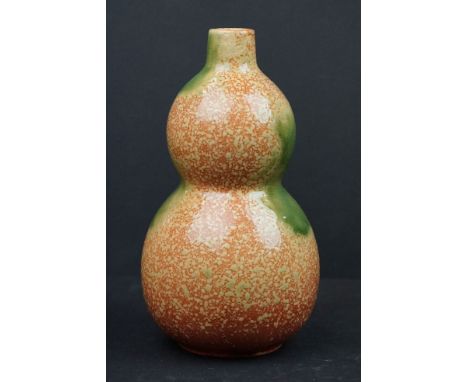 Oriental ceramic double gourd vase, signed with character mark to underside 