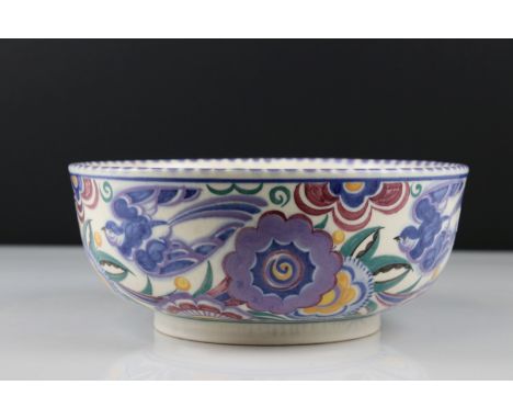 Poole Pottery Bowl decorated in the bluebird pattern, 20cms diameter 
