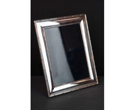 Silver framed wooden backed easel photo frame 