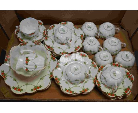 A vintage 'Paragon' fine bone china tea set to include cups, saucers, side plates, jug and bowl. 
