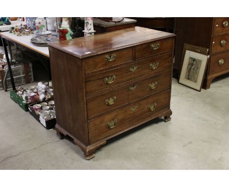 George III Mahogany Chest of Two Short over Three Long Drawers raised on Ogee Bracket Feet, 95cms wide x 81cms high 