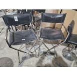 NO RESERVE Two Directors Style Chairs With Polished Chrome Frames