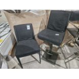 NO RESERVE Fabric Chair & Stool
