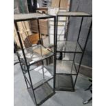 NO RESERVE Metal & Glass Display Stand x 2