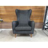 NO RESERVE Sits High Back Fabric Arm Chair