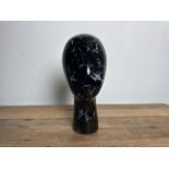 NO RESERVE Black Marble Effect Mannequin Head
