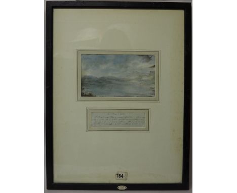 Early 19th Century School - Watercolour - 'Leathes Water', 12cm x 21cm, together with contemporaneous ink verse titled Leathe