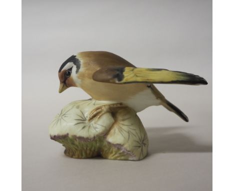 Royal Worcester porcelain Goldfinch figure modelled by Stan Mitchell, black printed mark, No. 3875, 5.5cm high