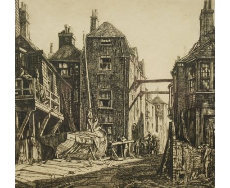Henry Rushbury (British 1889-1968): 'Old Deal', limited edition drypoint etching signed in pencil, edition of 30 c.1920, 19cm